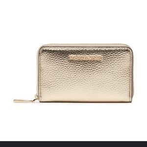 NWT***MICHEAL by Michael Kors gold jetset wallet